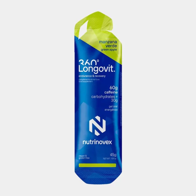 Longovit 360 Gel · 30g CHO -  Manzana verde con Cafeína